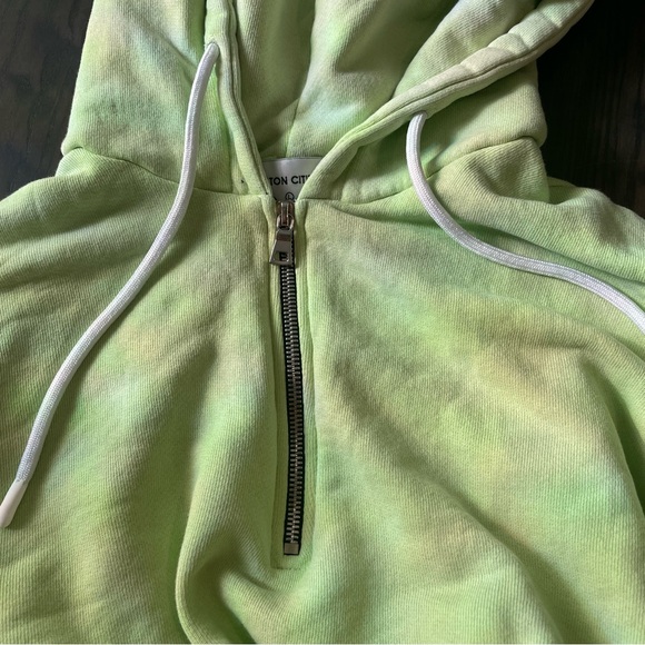 Cotton citizen cropped green half zip hoodie size Large 100% cotton - Picture 5 of 9